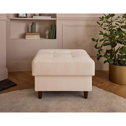Anna - pouf en velours - pieds en bois