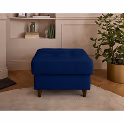 Anna - pouf en velours - pieds en bois