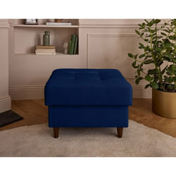 Anna - pouf en velours - pieds en bois