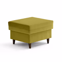 Brooke - pouf en velours pieds en bois