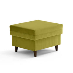 Brooke - pouf en velours pieds en bois