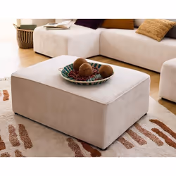 Topaze - pouf - en velours côtelé plat