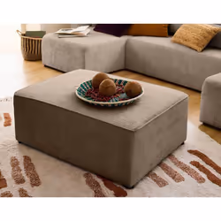 Topaze - pouf - en velours côtelé plat