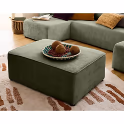 Topaze - pouf - en velours côtelé plat