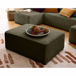 Topaze - pouf - en velours côtelé plat