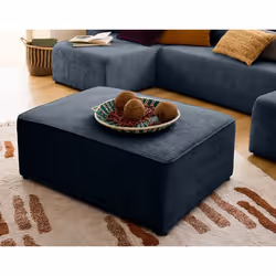 Topaze - pouf - en velours côtelé plat
