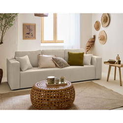 Topaze - canapé 3 places - convertible avec coffre - en tissu velours relief