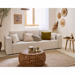 Topaze - canapé 3 places - convertible avec coffre - en tissu velours relief
