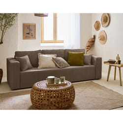 Topaze - canapé 3 places - convertible avec coffre - en tissu velours relief