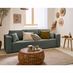 Topaze - canapé 3 places - convertible avec coffre - en tissu velours relief