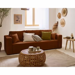 Topaze - canapé 3 places - convertible avec coffre - en tissu velours relief