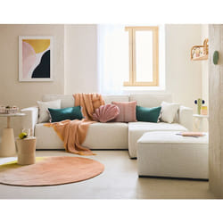 Topaze - canapé d'angle réversible - 4 places - convertible avec coffre - en tissu velours relief
