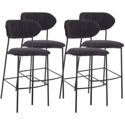 Rosita - lot de 4 tabourets de bar - en tissu - gris anthracite