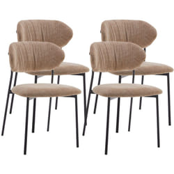 Rosita - lot de 4 chaises - en tissu - beige