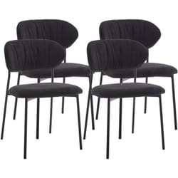 Rosita - lot de 4 chaises - en tissu - gris anthracite
