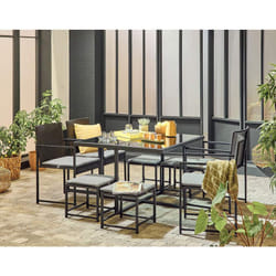 Best Mobilier 2255NG ensemble de meubles de jardin Noir, Gris