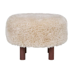 Lisa Design - Mani - pouf - en fausse fourrure - beige