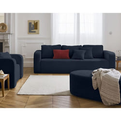 Miro - canapé droit 3 places - convertible avec coffre - en velours texturé