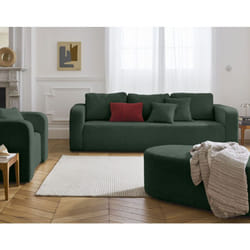 Miro - canapé droit 3 places - convertible avec coffre - en velours texturé