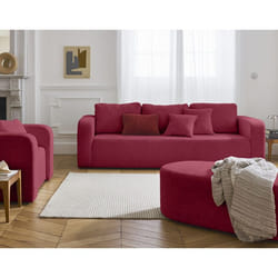 Miro - canapé droit 3 places - convertible avec coffre - en velours texturé