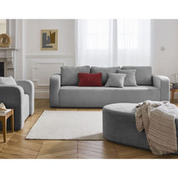 Miro - canapé droit 3 places - convertible avec coffre - en velours texturé