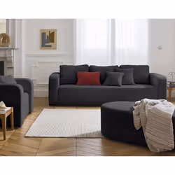 Miro - canapé droit 3 places - convertible avec coffre - en velours texturé