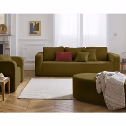 Miro - canapé droit 3 places - convertible avec coffre - en velours texturé