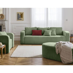 Miro - canapé droit 3 places - convertible avec coffre - en velours texturé