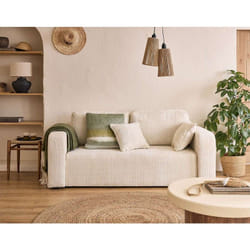 Miro - canapé droit 2 places - en velours texturé - beige