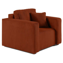 Topaze - fauteuil - en velours côtelé - terracotta