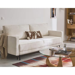 Charlie - canapé droit 3 places - convertible avec coffre - en tissu velours relief
