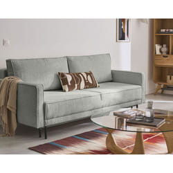 Charlie - canapé droit 3 places - convertible avec coffre - en tissu velours relief