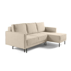 Charlie - canapé d'angle réversible 4 places - convertible avec coffre - en tissu velours relief