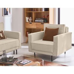 Charlie - fauteuil - pieds hauts - en tissu velours relief
