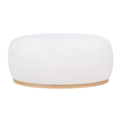 Lisa Design - Amy - pouf - en tissu bouclette - blanc