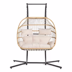 Best Mobilier Mirella, Chaise bain de soleil, Avec support, Extérieure, Beige, Noir, Acier, Rotin