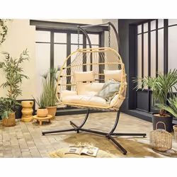 Best Mobilier Mirella Beige, Noir Chaise bain de soleil