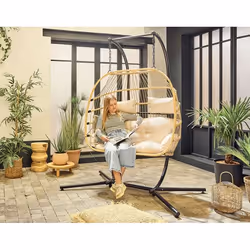 Best Mobilier Mirella Beige, Noir Chaise bain de soleil - Vue supplémentaire 4