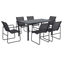 Murillo - ensemble table et chaises de jardin - 6 personnes - noir et gris
