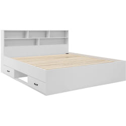 Andrea - lit avec rangements - 140x190 cm - sommier inclus - bois