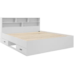 Andrea - lit avec rangements - 180x200 cm - sommier inclus - bois