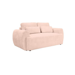 Mahina - canapé droit 2 places - en tissu bouclette - Rose