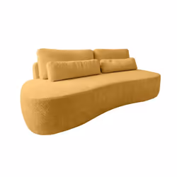 Mahina - canapé droit 3 places sans accoudoirs - convertible avec coffre - en tissu bouclette - Jaune