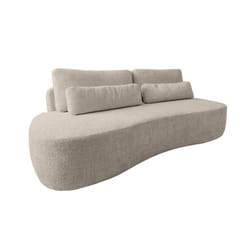 Mahina - canapé droit 3 places sans accoudoirs - convertible avec coffre - en tissu bouclette - Taupe