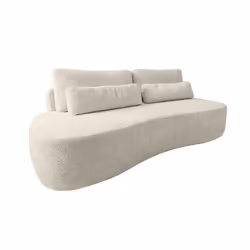 Mahina - canapé droit 3 places sans accoudoirs - convertible avec coffre - en tissu bouclette - Beige
