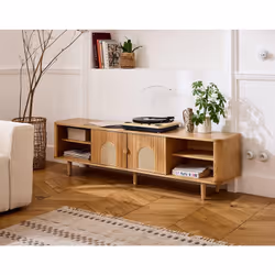 Milazzo - meuble tv - bois - plaqué chêne - 180 cm