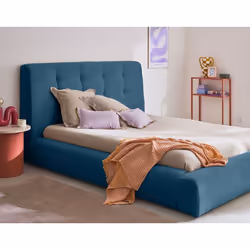 Onyx - lit coffre - 140x190 cm - en velours côtelé - sommier inclus