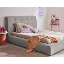 Onyx - lit coffre - 140x190 cm - en velours côtelé - sommier inclus
