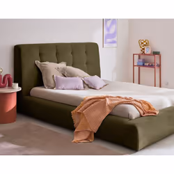 Onyx - lit coffre - 160x200 cm - en velours côtelé - sommier inclus