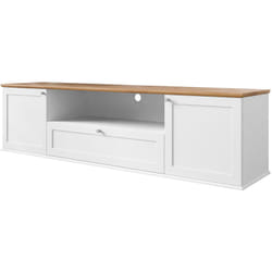 Francesco - meuble tv - bois et blanc - 182 cm